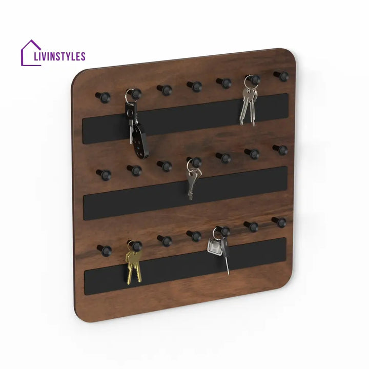 Stuart Engineered Wood Wall Mounted Decor Key Holder Hanger with 21 Knobs for Bedroom Study Living Room Home Furniture