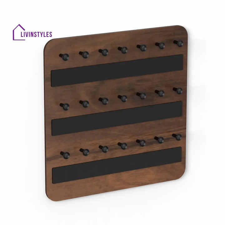 Stuart Engineered Wood Wall Mounted Decor Key Holder Hanger with 21 Knobs for Bedroom Study Living Room Home Furniture