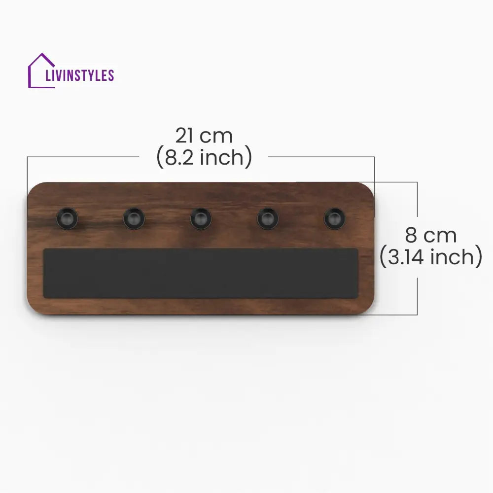 Stuart Engineered Wood Wall Mounted Decor Key Holder Hanger with 5 Knobs for Bedroom Study Living Room Home Furniture