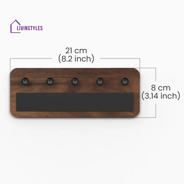 Stuart Engineered Wood Wall Mounted Decor Key Holder Hanger with 5 Knobs for Bedroom Study Living Room Home Furniture