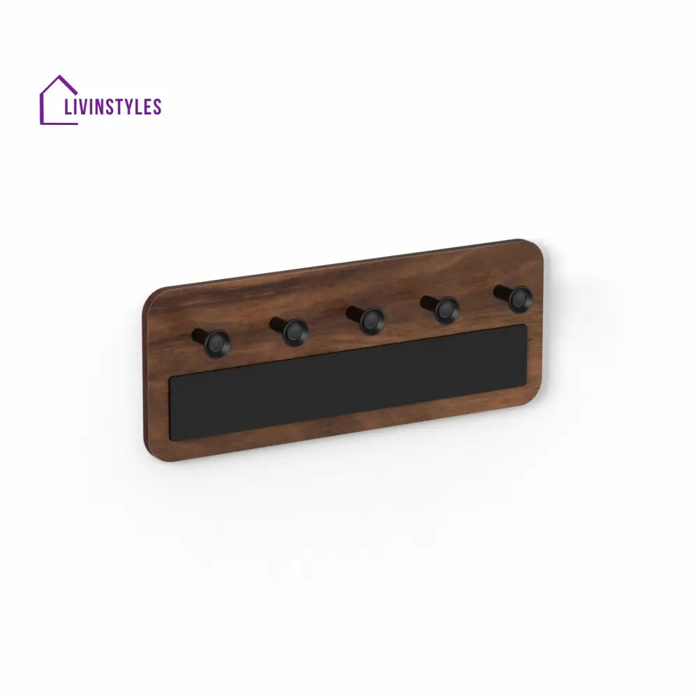 Stuart Engineered Wood Wall Mounted Decor Key Holder Hanger with 5 Knobs for Bedroom Study Living Room Home Furniture