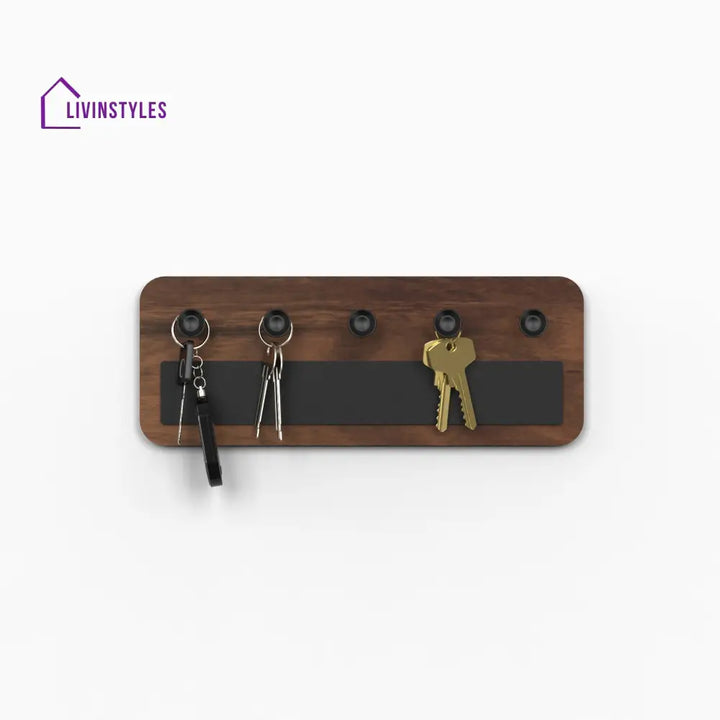 Stuart Engineered Wood Wall Mounted Decor Key Holder Hanger with 5 Knobs for Bedroom Study Living Room Home Furniture