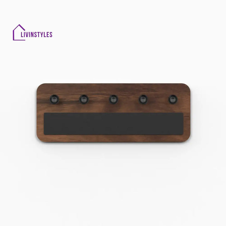 Stuart Engineered Wood Wall Mounted Decor Key Holder Hanger with 5 Knobs for Bedroom Study Living Room Home Furniture