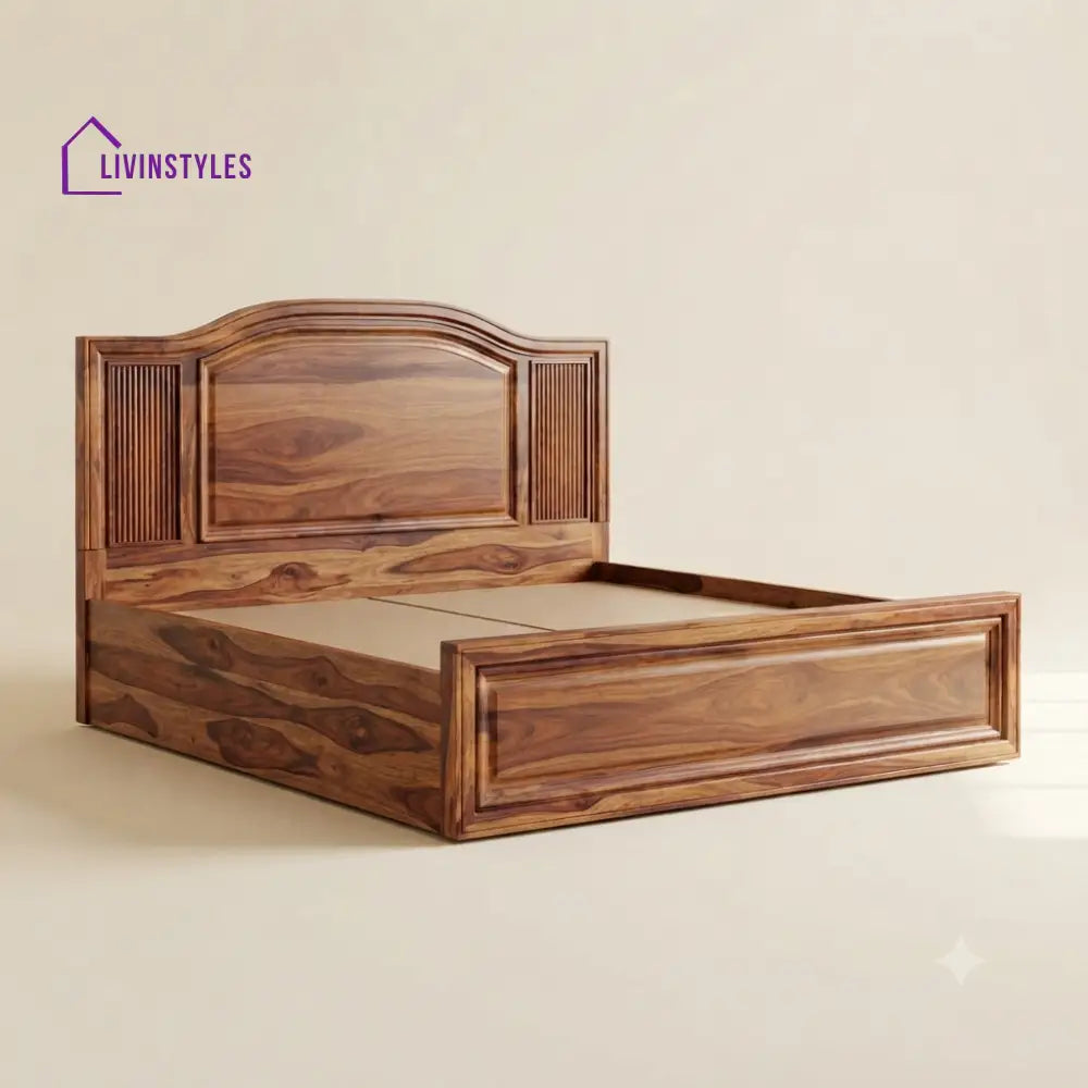 Sujatha Sheesham Wood Bed With Box Storage | Wooden Bed