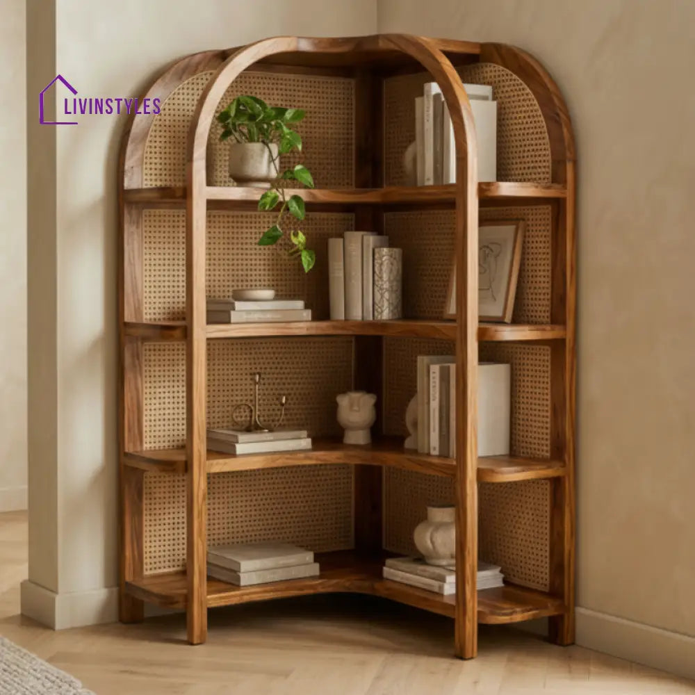 Summer Sheesham Wood Ladder Book Shelf (Honey Finish)