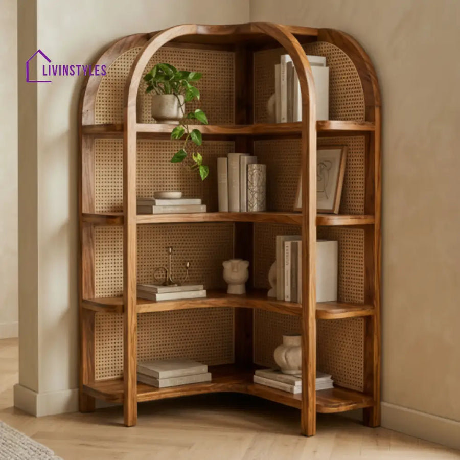 Summer Sheesham Wood Ladder Book Shelf (Honey Finish)