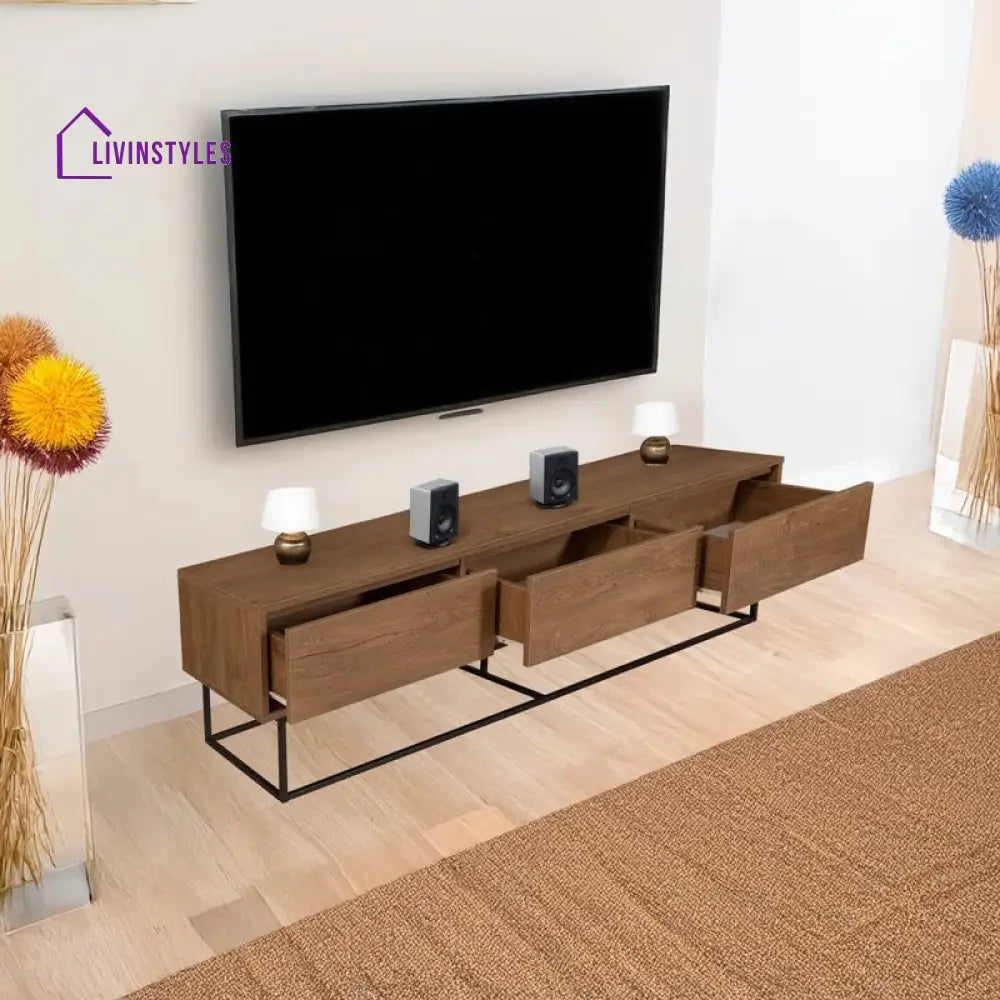 Sunny Wooden Finish Tv Unit Stand for Living Room