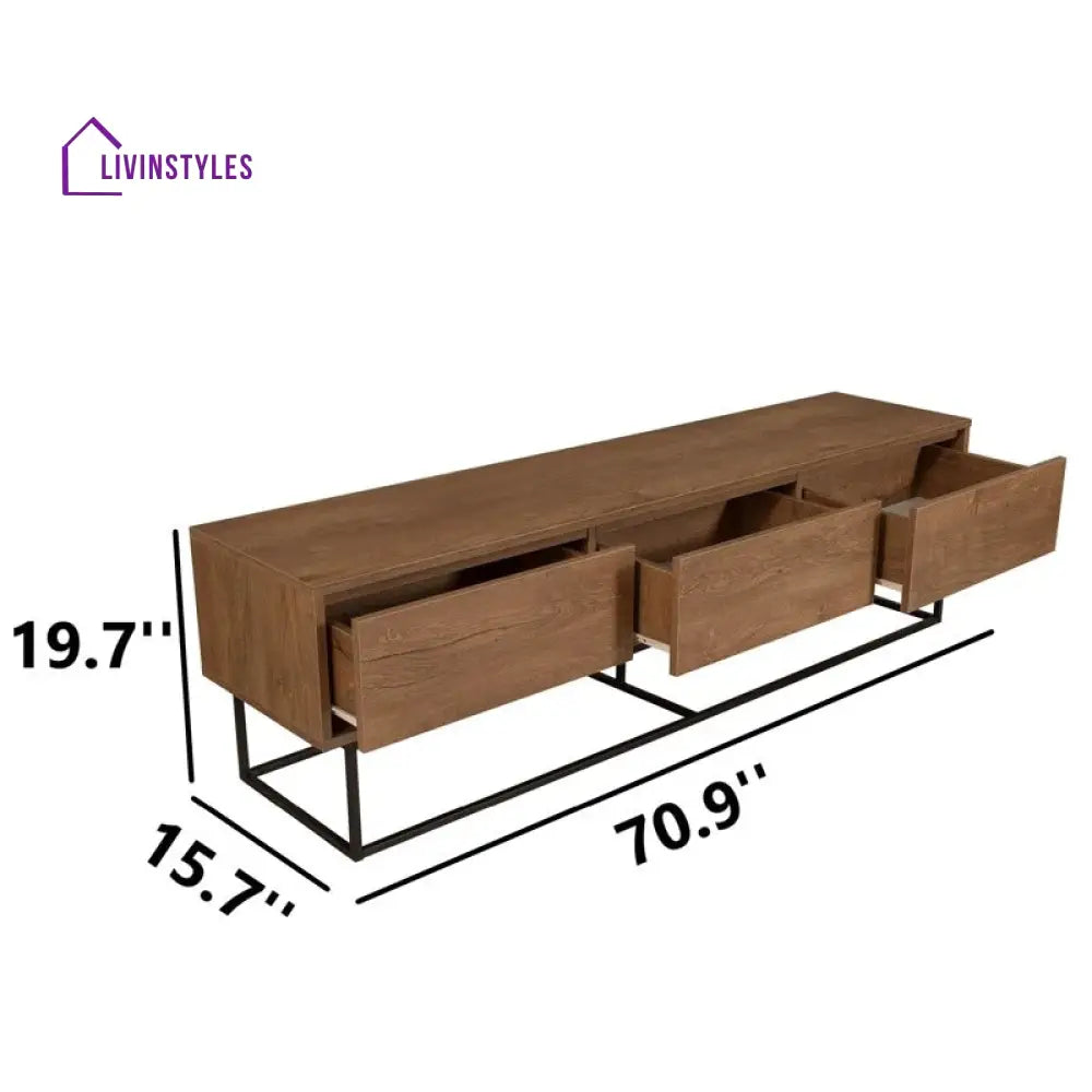 Sunny Wooden Finish Tv Unit Stand for Living Room