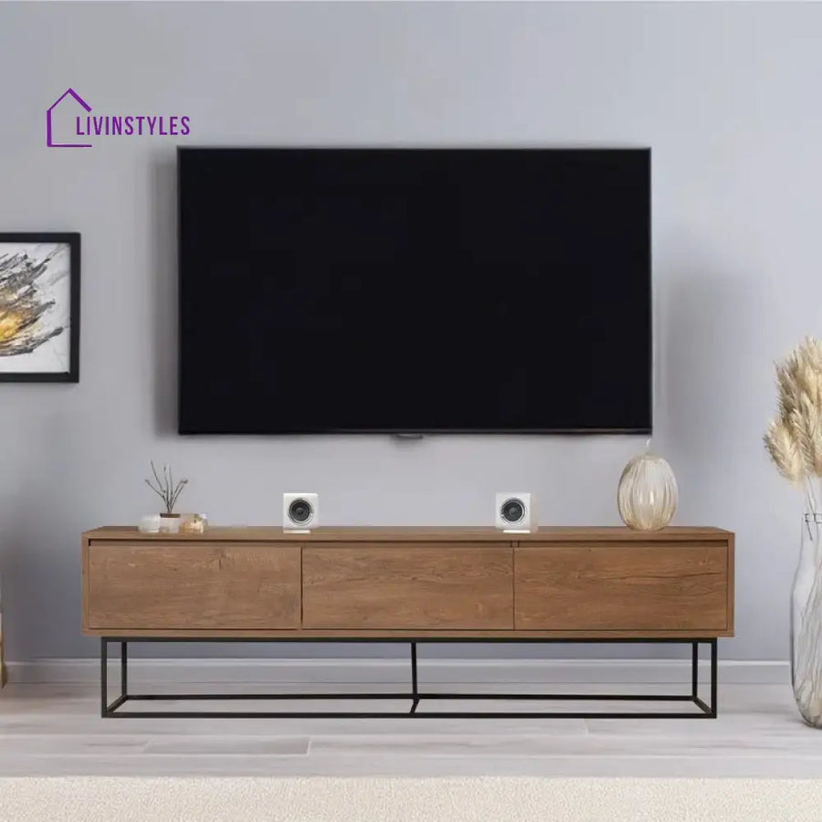 Sunny Wooden Finish Tv Unit Stand for Living Room