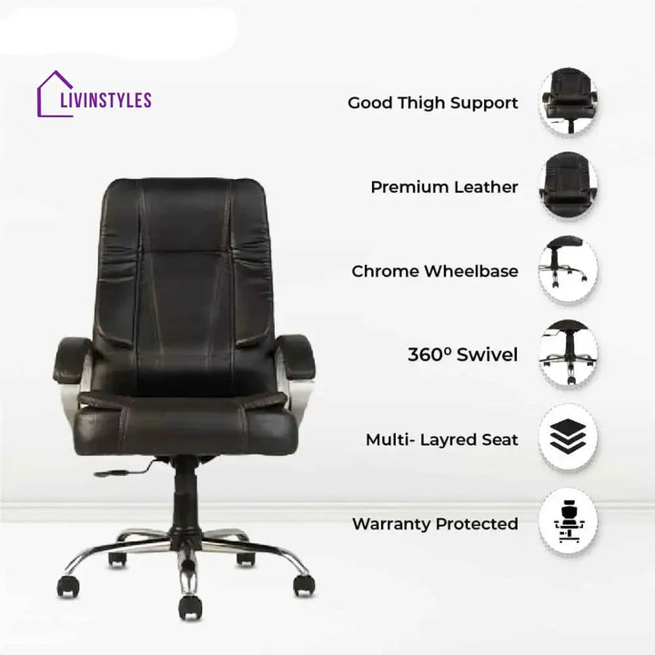 Supreme Throne Black Armrest Boss Chair