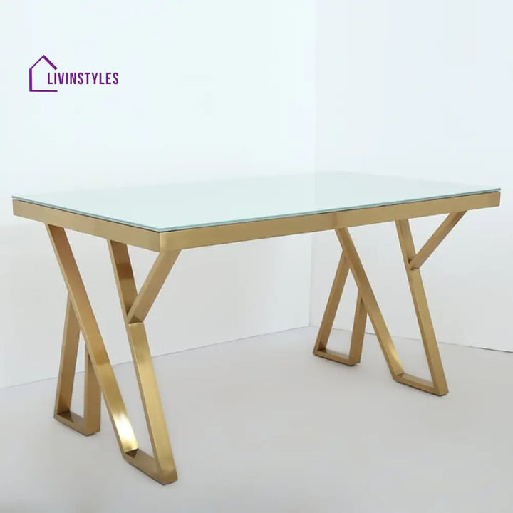Suraj Stainless Steel Pvd Coated 6 Seater Dining Table Set