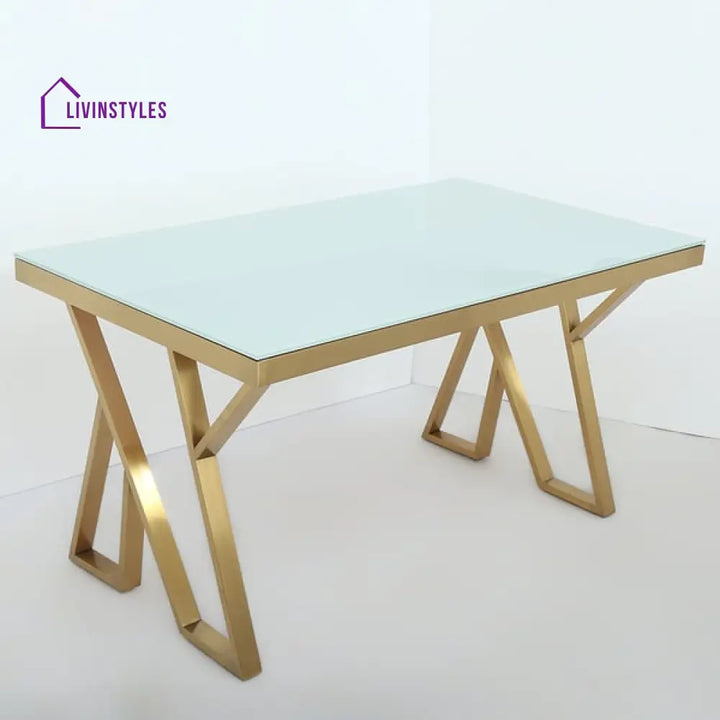 Suraj Stainless Steel Pvd Coated 6 Seater Dining Table Set