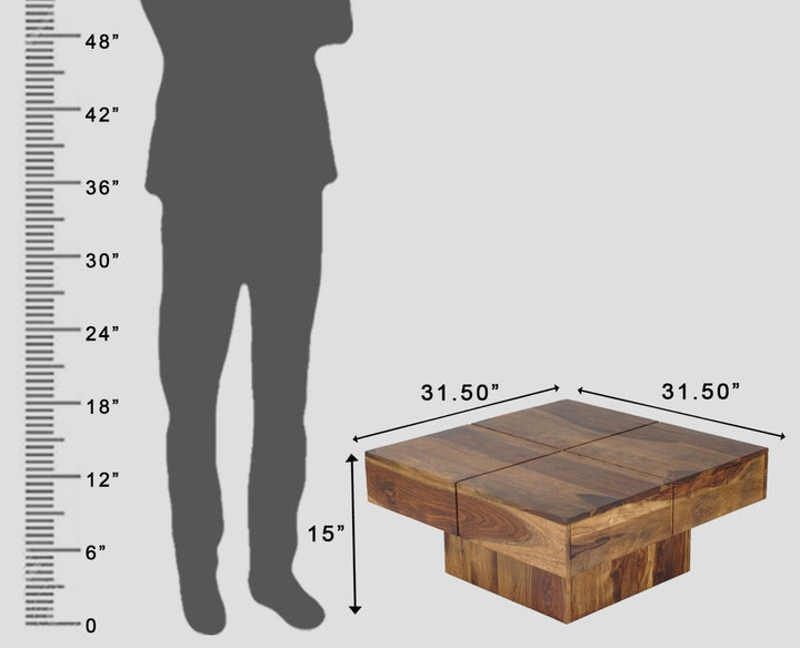 Antonina Sheesham Wood Square Coffee Table