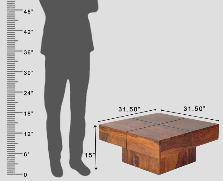 Antonina Sheesham Wood Square Coffee Table
