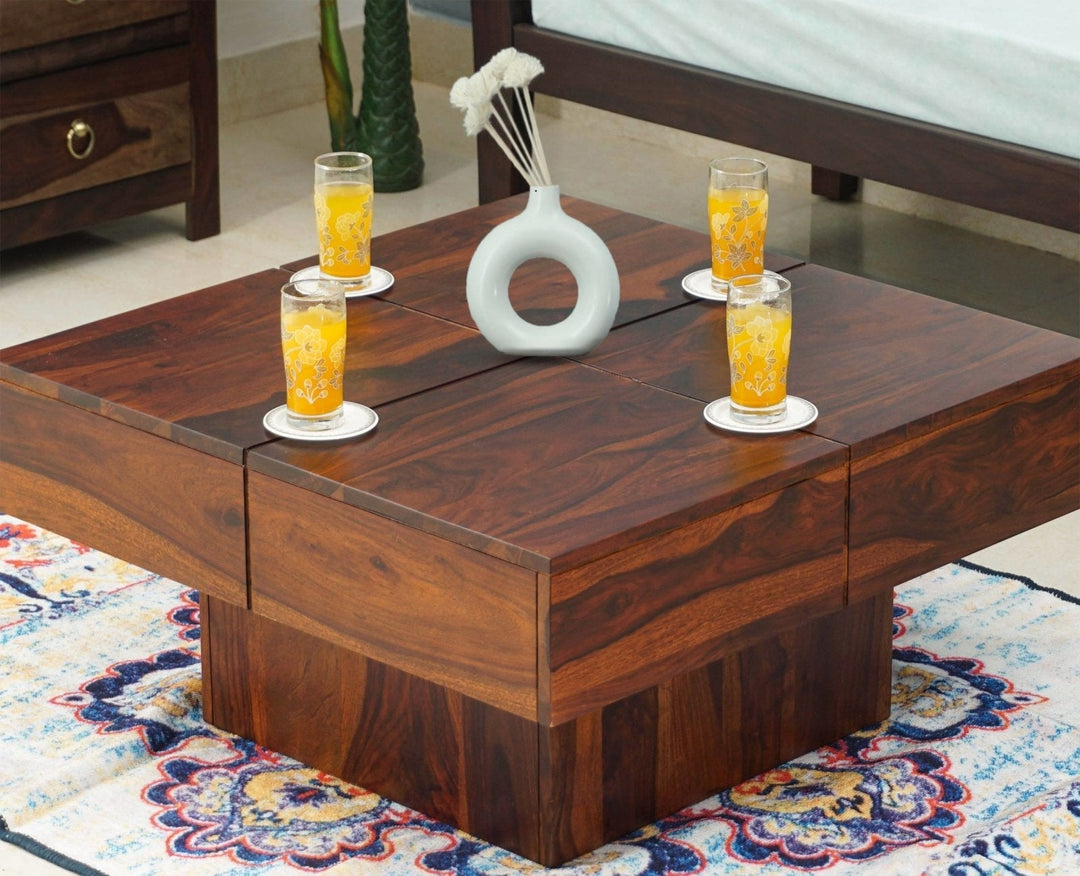 Surat Sheesham Wood Square Coffee Table - Coffee Table - Furniselan