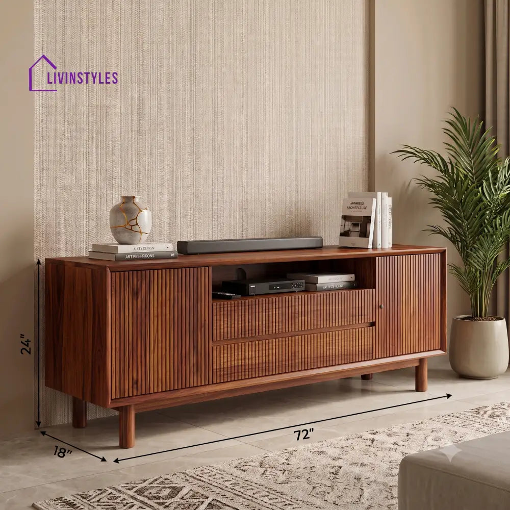 Surya Solid Sheesham Wood Tv Unit for Living Room | Tv Cabinet | Tv Console