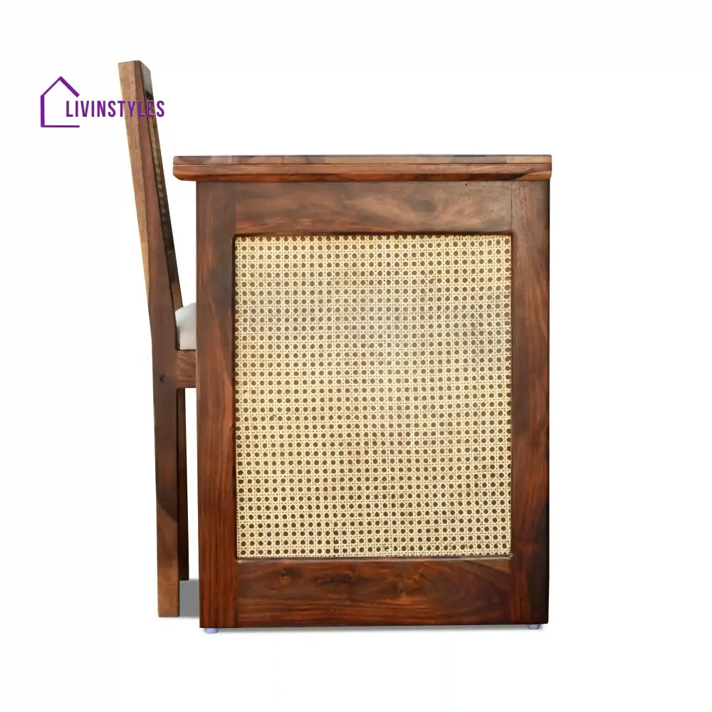 Susana Rattan Solid Wood Cane Study Table With Chair Study Table