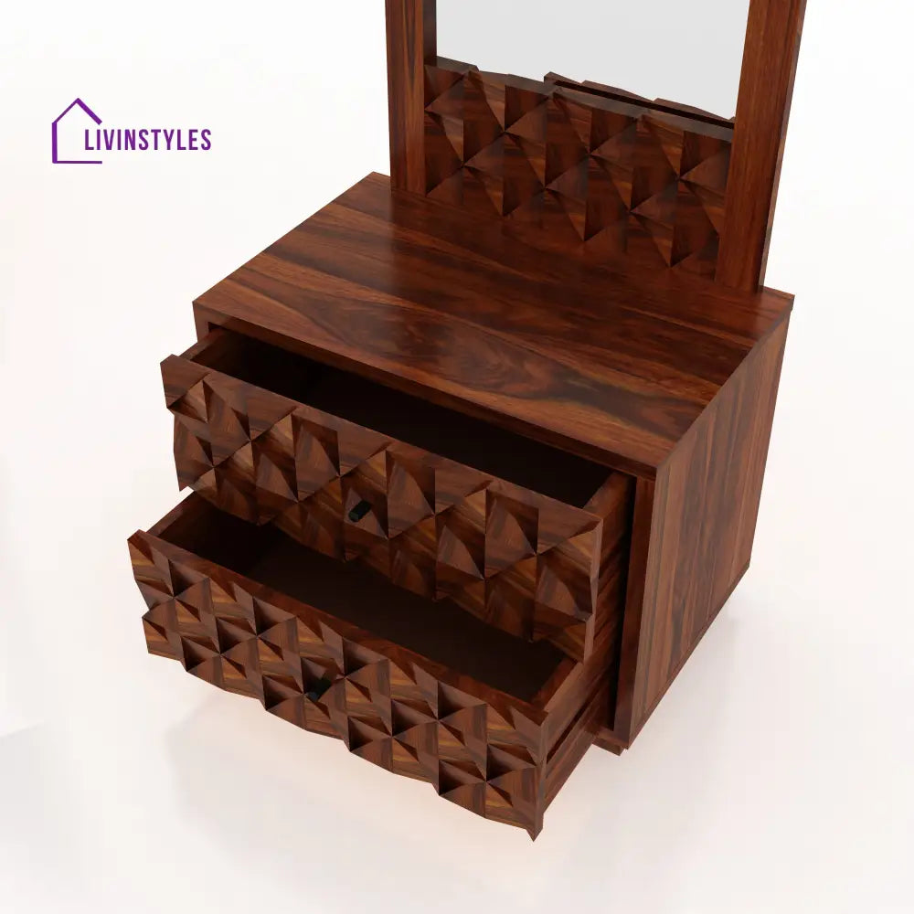 Susana Solid Sheesham Wood Dressing Table Mirror Bed