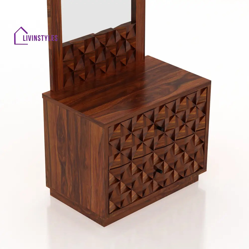Susana Solid Sheesham Wood Dressing Table Mirror Bed