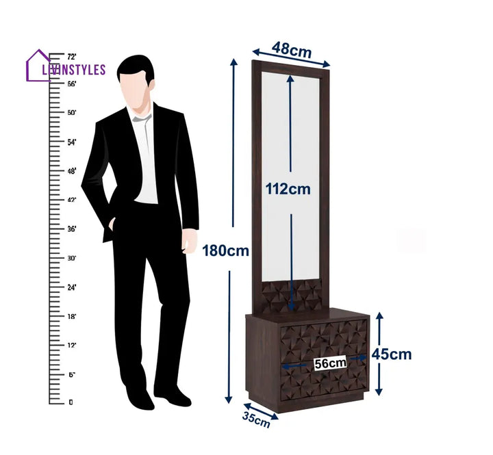 Susana Solid Sheesham Wood Dressing Table Mirror Bed