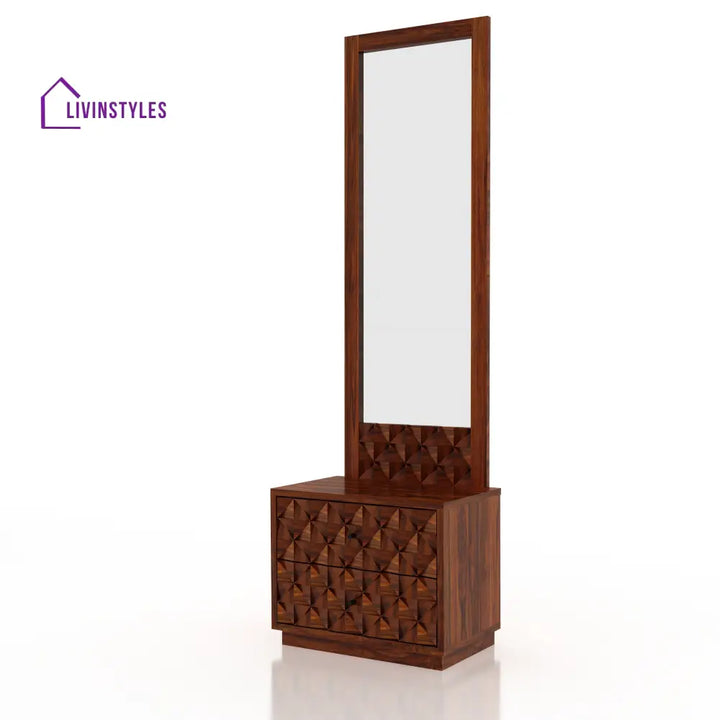 Susana Solid Sheesham Wood Dressing Table Mirror Bed