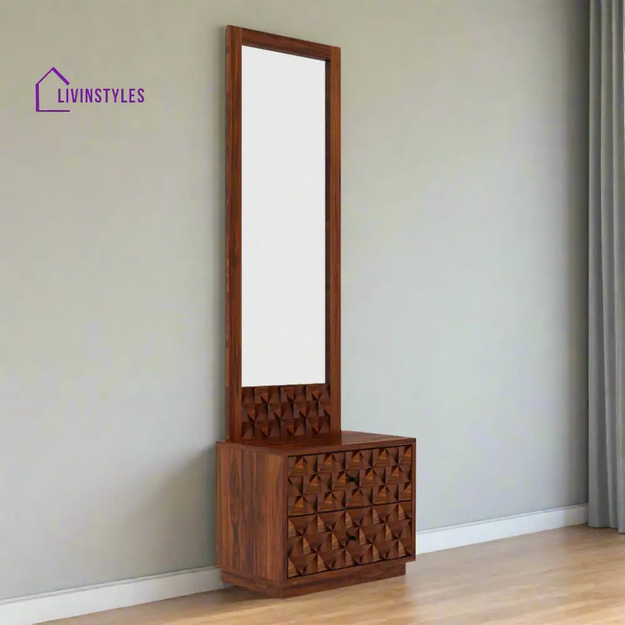 Susana Solid Sheesham Wood Dressing Table Mirror Bed