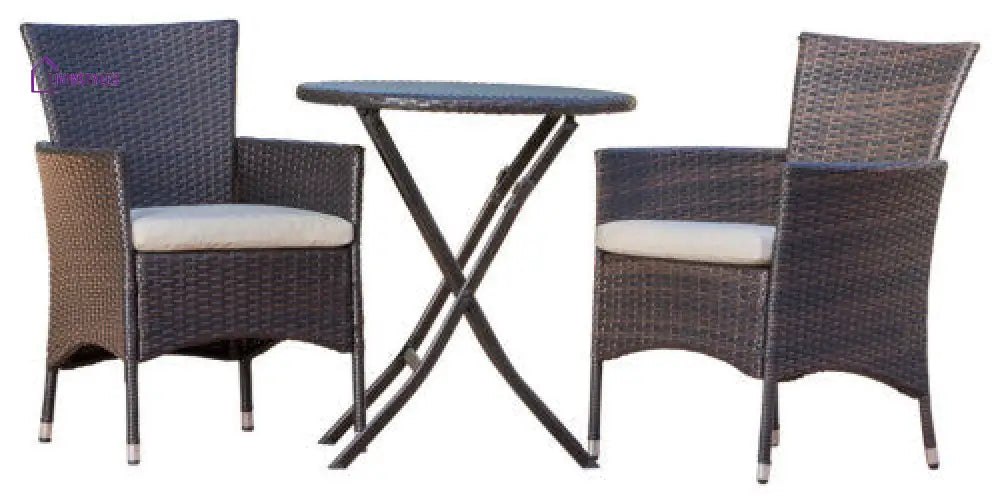 Sush Outdoor Patio Seating Set 2 Chairs and 1 Table Set (Brown) - Coffee Table Sets