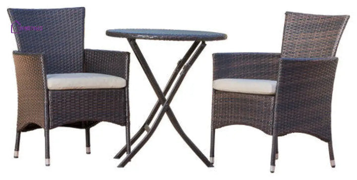 Sush Outdoor Patio Seating Set 2 Chairs and 1 Table Set (Brown) - Coffee Table Sets