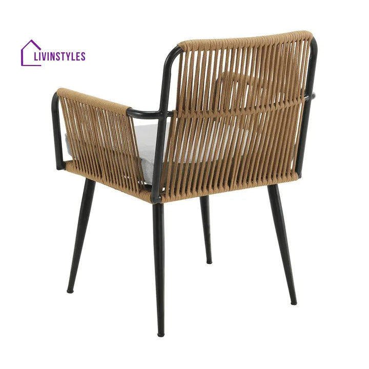 Susten Outdoor Patio Seating Set 2 Chairs and 1 Table Set (Tan) Braided & Rope - Coffee Table Sets