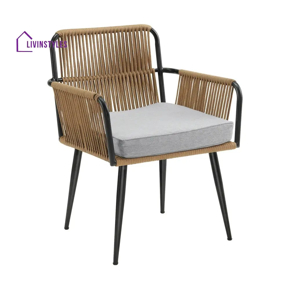 Susten Outdoor Patio Seating Set 2 Chairs and 1 Table Set (Tan) Braided & Rope - Coffee Table Sets