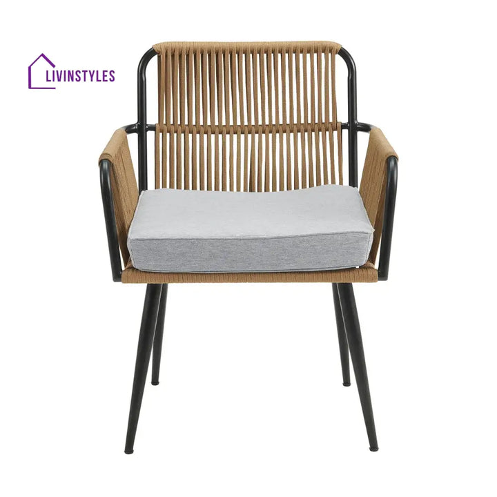 Susten Outdoor Patio Seating Set 2 Chairs and 1 Table Set (Tan) Braided & Rope - Coffee Table Sets