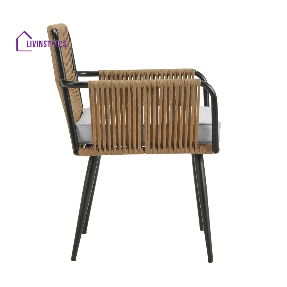 Susten Outdoor Patio Seating Set 2 Chairs and 1 Table Set (Tan) Braided & Rope - Coffee Table Sets