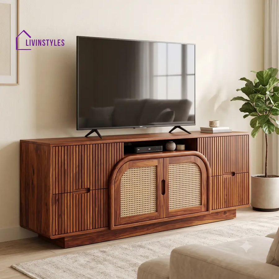 Suzanne Solid Sheesham Wood Tv Unit for Living Room | Tv Cabinet | Tv Console Unit