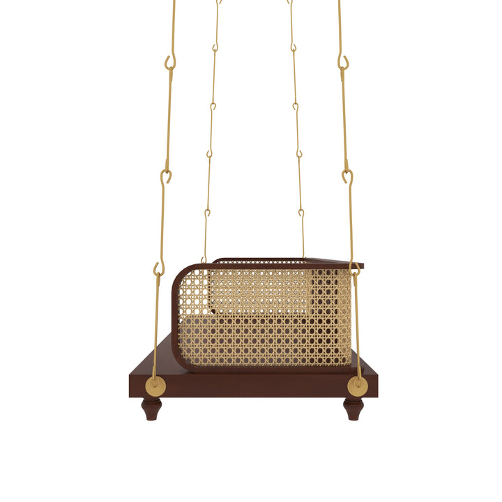 Ela Handcrafted Wooden Swing with Traditional Carving – Perfect for Elegant Living Spaces