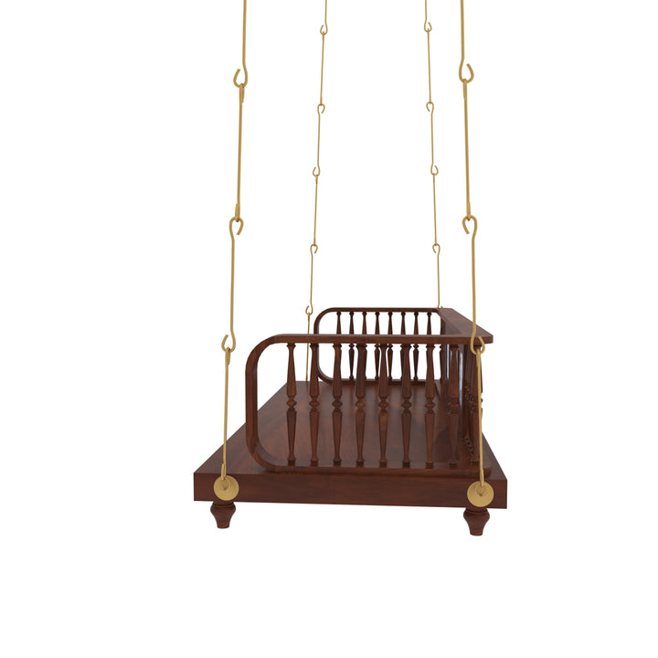 Navya Traditional Wooden Jhula Swing with Handcrafted Tile Inlay