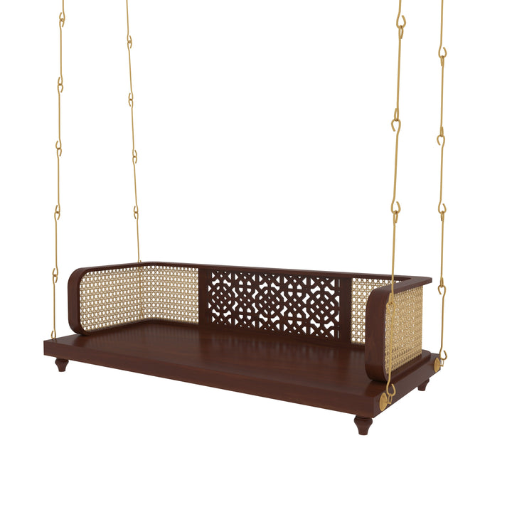 Ela Handcrafted Wooden Swing with Traditional Carving – Perfect for Elegant Living Spaces