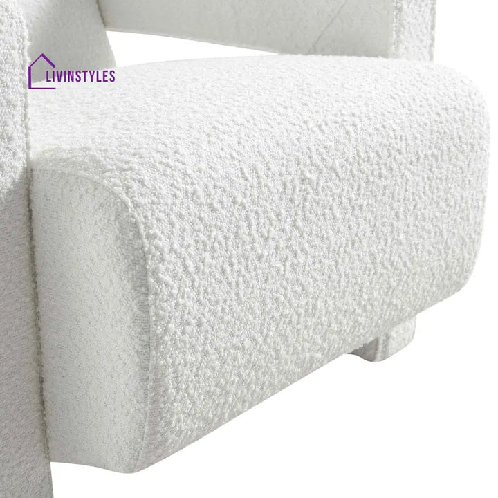 Brompton Sculptural Armchair White Boucle Accent Chairs
