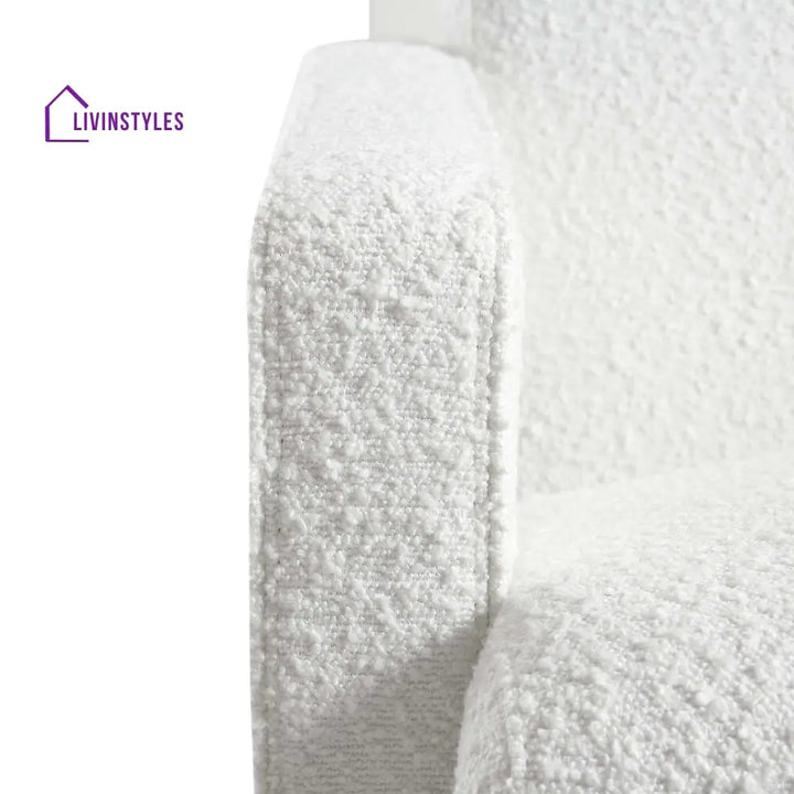 Brompton Sculptural Armchair White Boucle Accent Chairs