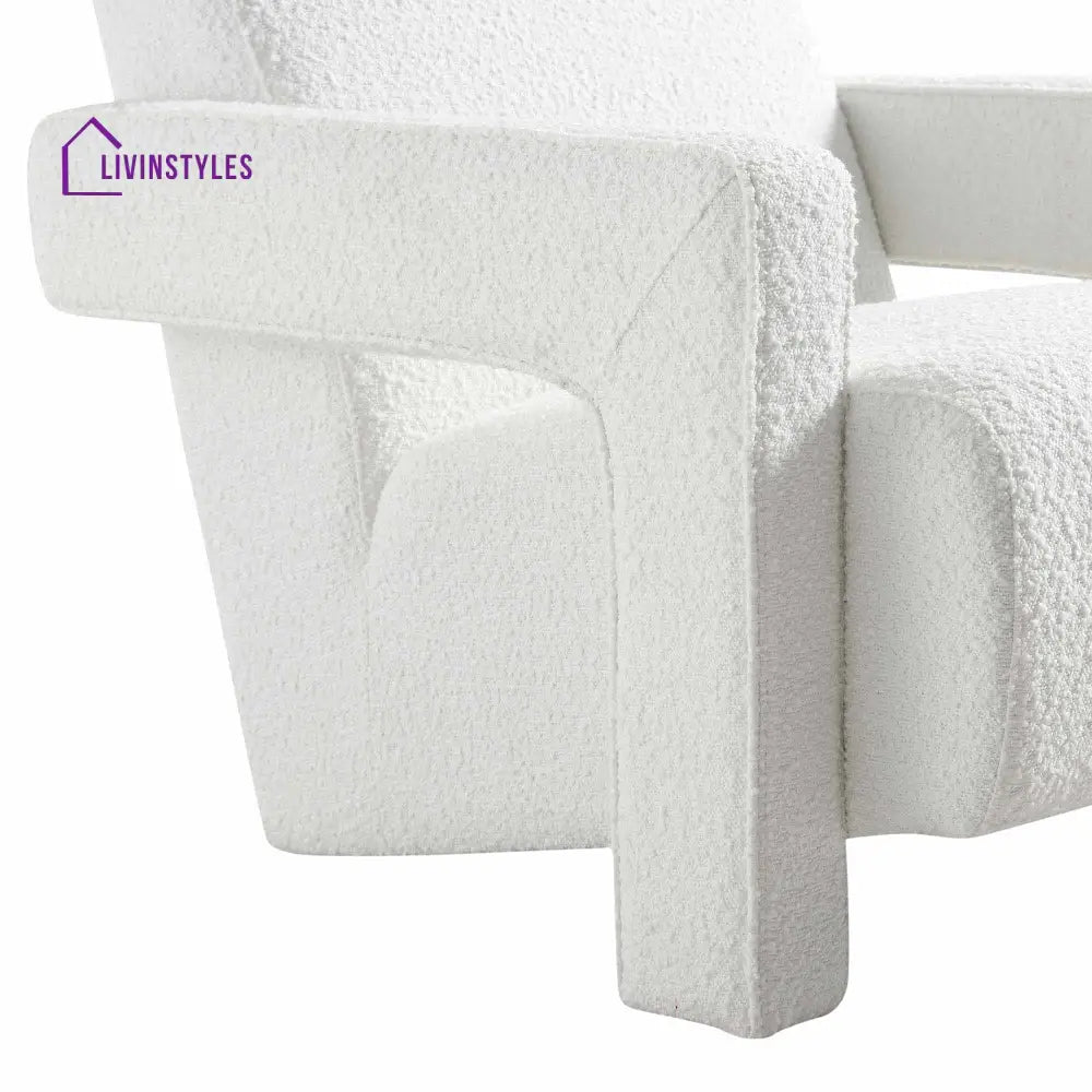 Brompton Sculptural Armchair White Boucle Accent Chairs
