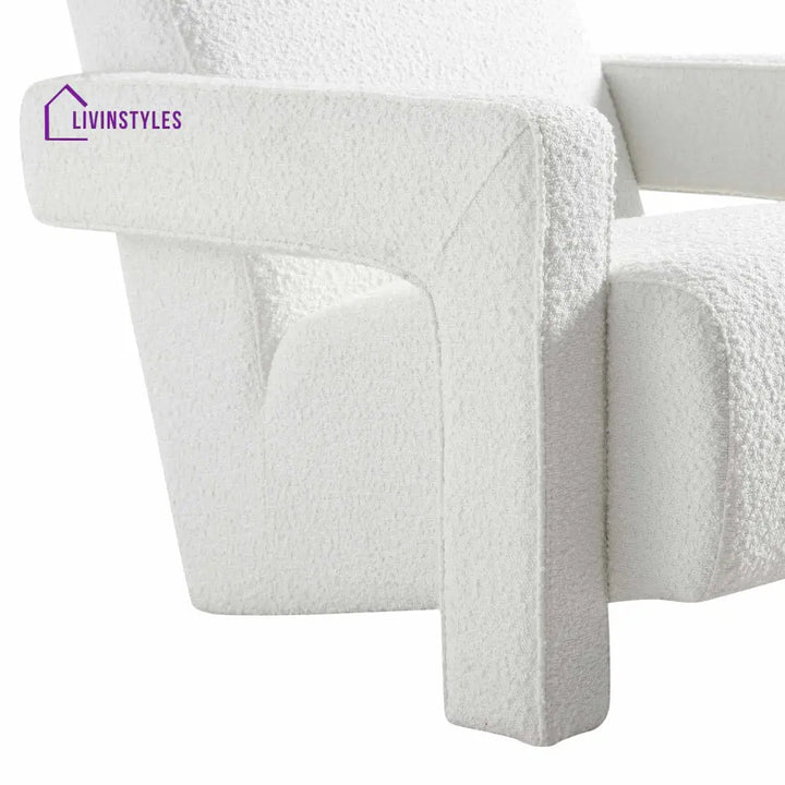 Brompton Sculptural Armchair White Boucle Accent Chairs