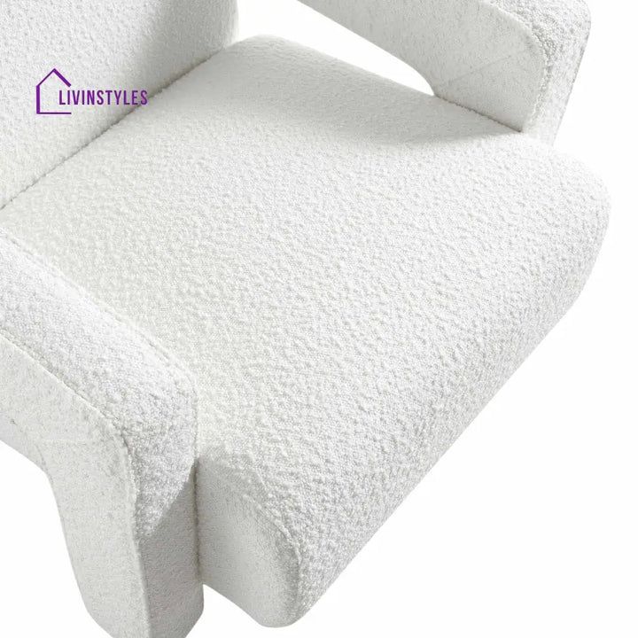 Brompton Sculptural Armchair White Boucle Accent Chairs