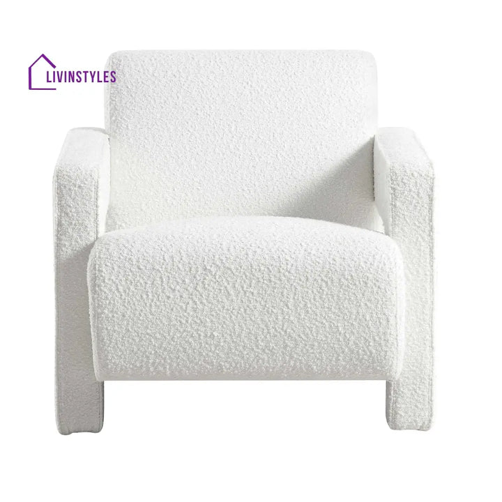 Brompton Sculptural Armchair White Boucle Accent Chairs