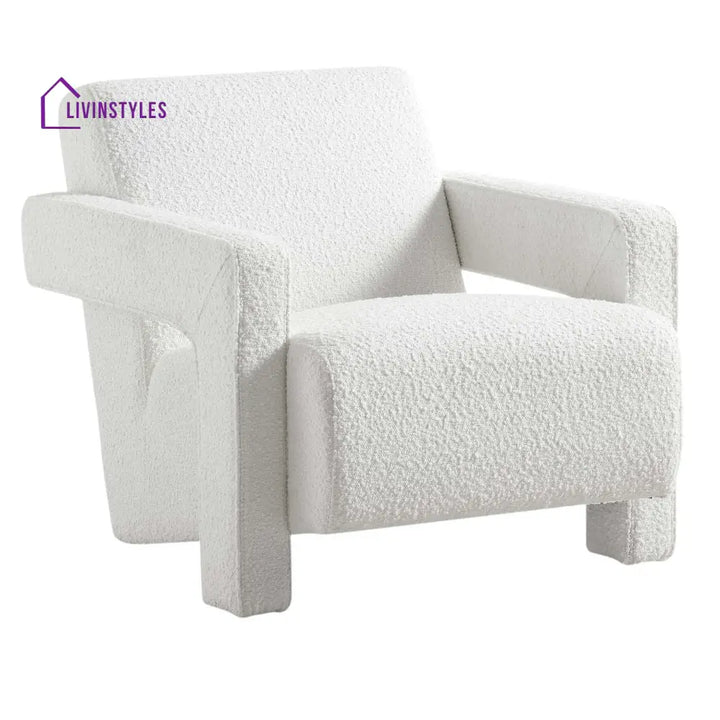 Brompton Sculptural Armchair White Boucle Accent Chairs