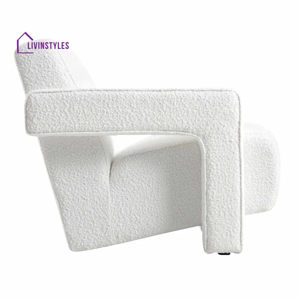 Brompton Sculptural Armchair White Boucle Accent Chairs