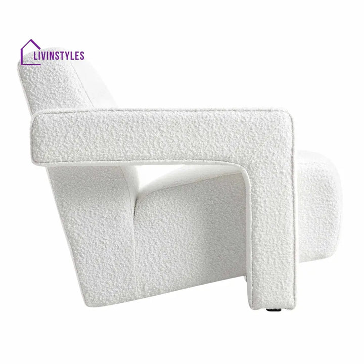 Brompton Sculptural Armchair White Boucle Accent Chairs