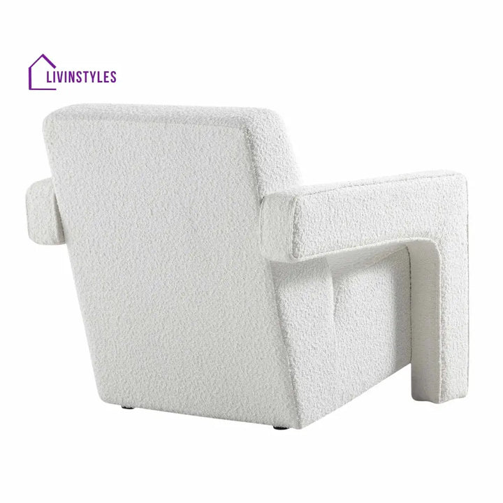 Brompton Sculptural Armchair White Boucle Accent Chairs