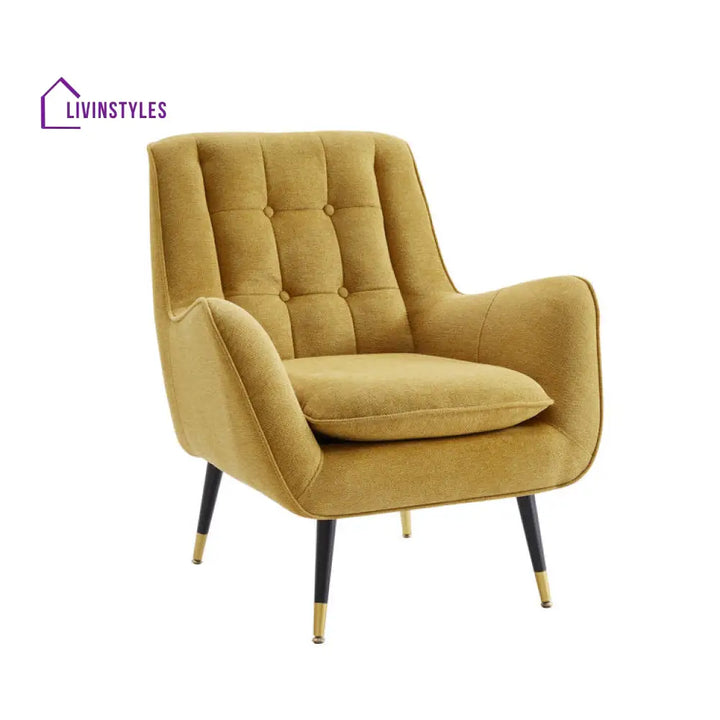 Swasti Solid Wood and Fabric Arm Chair | Living Room Chair | Lounge Chair