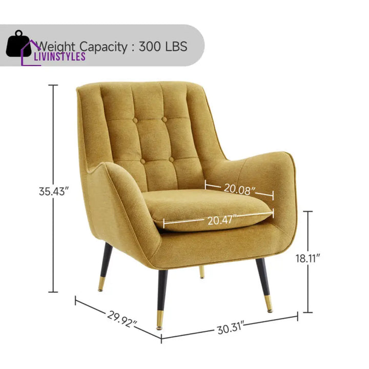 Swasti Solid Wood and Fabric Arm Chair | Living Room Chair | Lounge Chair