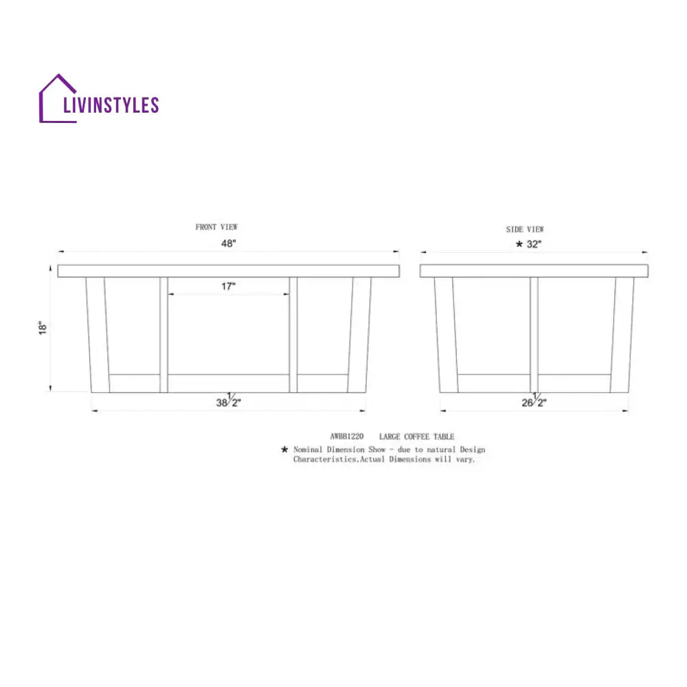 Swati Solid Wood Coffee Table for Living Room