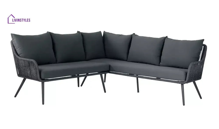 Swifter Outdoor Garden Balcony Sofa Set 5 Seater and 1 Center Table With 2 Ottoman Set (Tan) - Sofa Sets